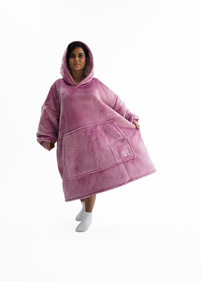 Lotus Pink Snoozy Hoodie Blanket